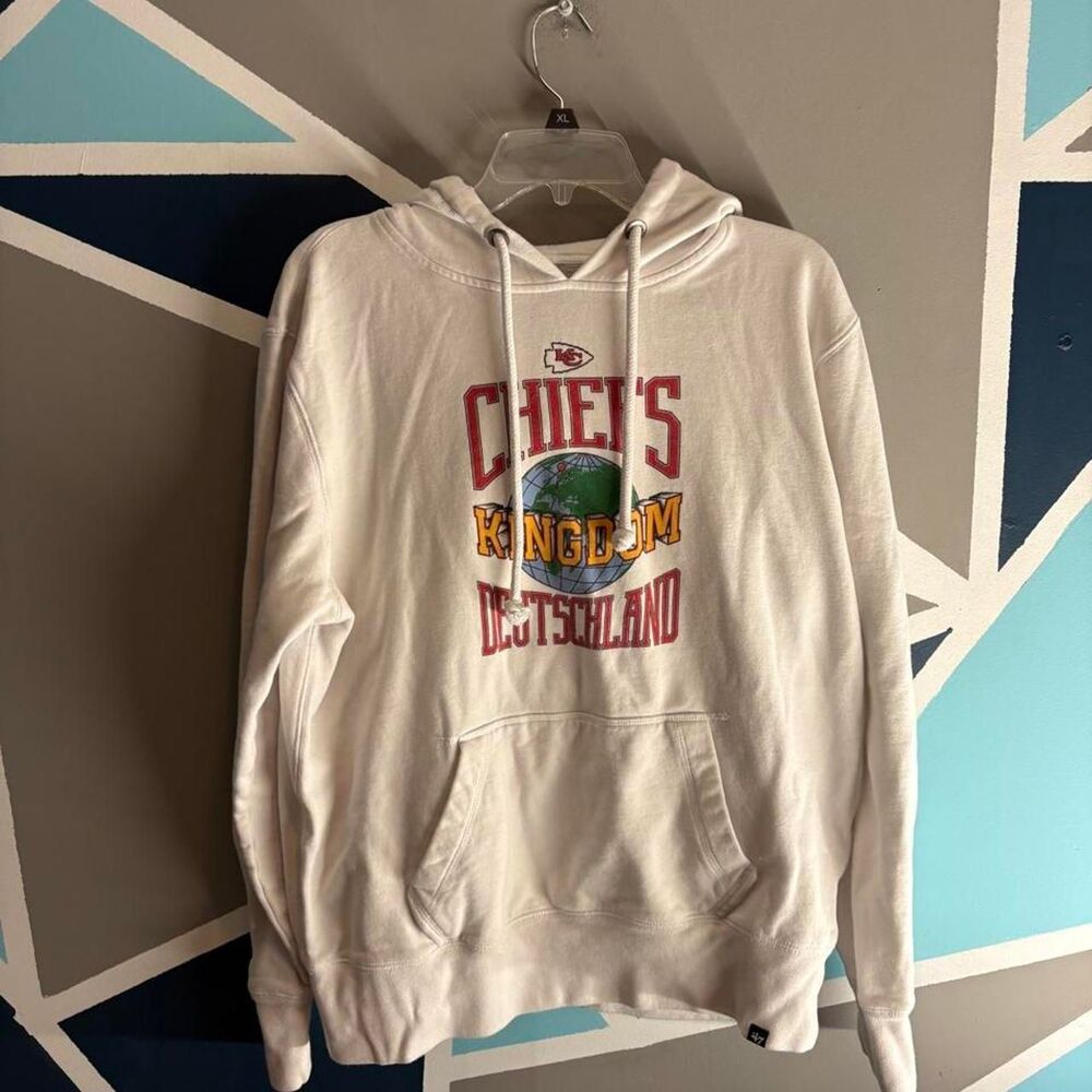 Chiefs germany 47 Men's White and Cream Hoodie